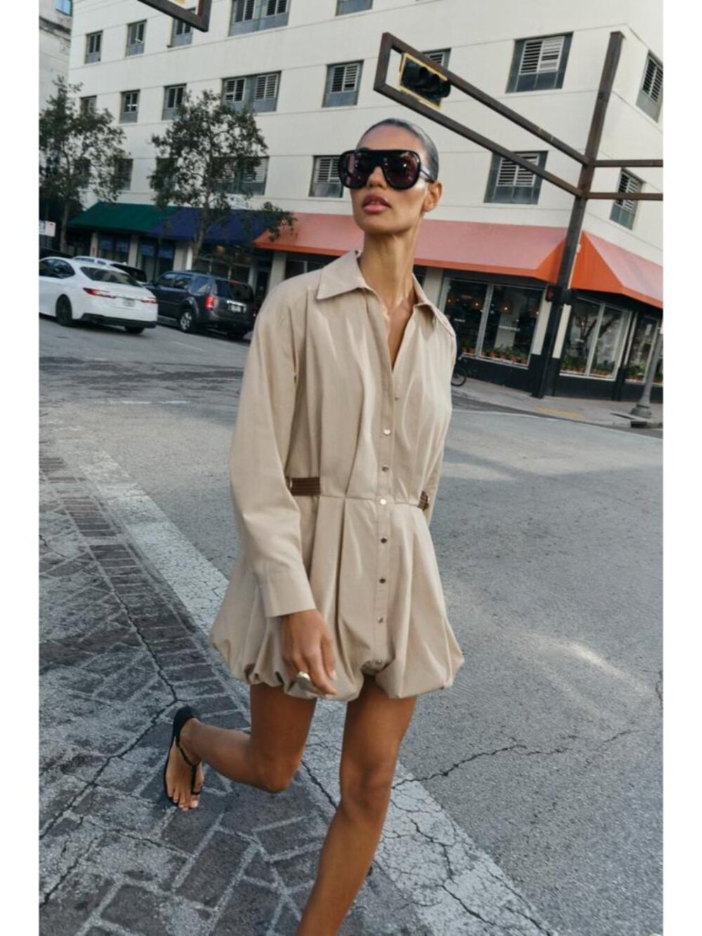 ZARA SHORT BALLOON DRESS - Picture 2 of 10